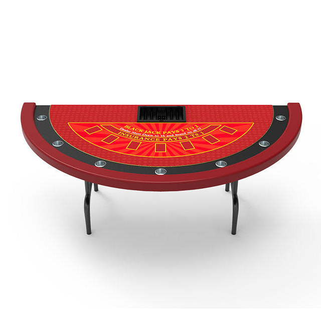 7 Players Waterproof Home Game Poker Table Foldable Blackjack Table With Stainless Steel Cup