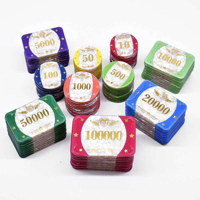 YH Acrylic Rectangular Chip Fichas De Poker Profesional Acrylic Poker Chips And Plaque Rfid Poker Chip