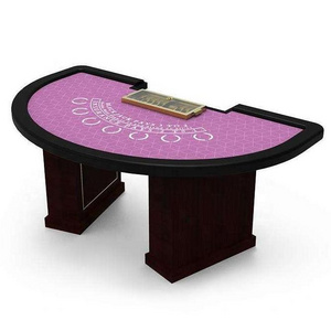 YH 96 Inches Casino Pink Gambling Tables Customized Antique Poker Table Wood Black Jack Blackjack Table