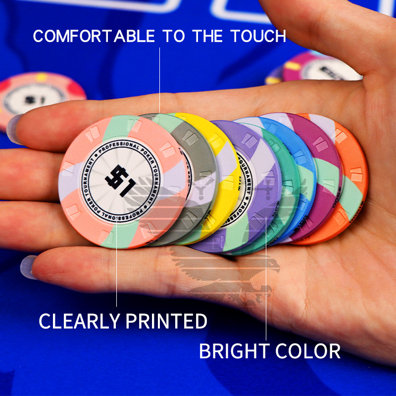 YH Wholesale Collectible 10g Custom Engraving Ceramic Curved Poker Chips Casino Baccarat Chip Blackjack Chips