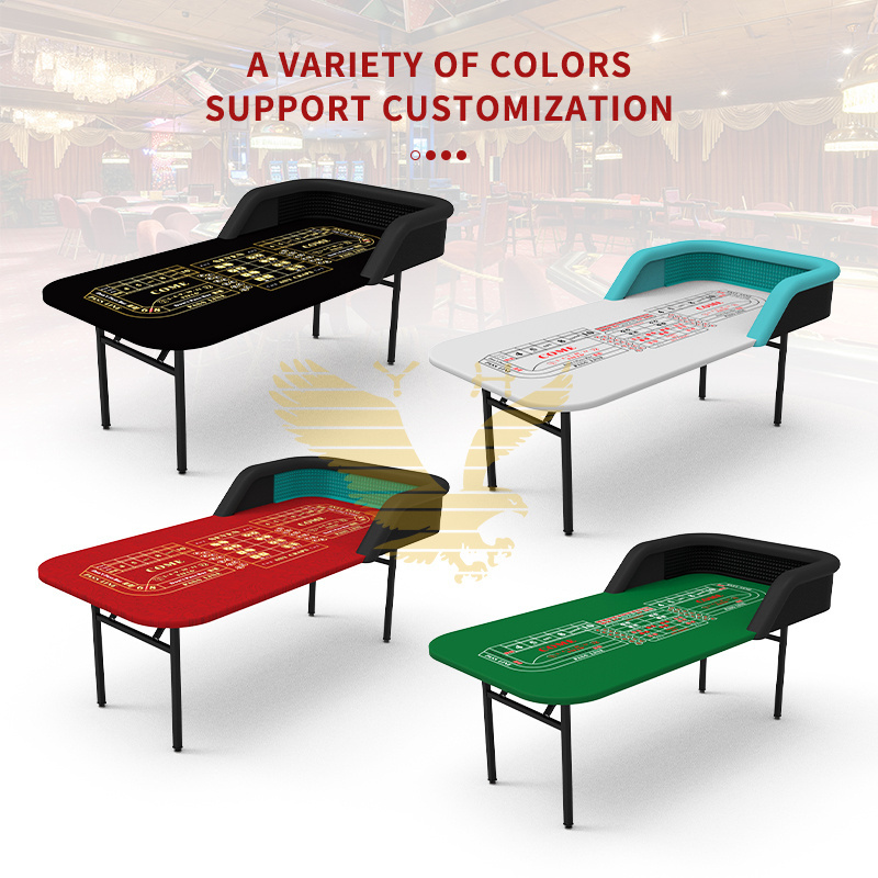 YH Black Dice Tables Folding Craps Practice Table Portable Mesa De 98 Pulgadas Para Craps Casino