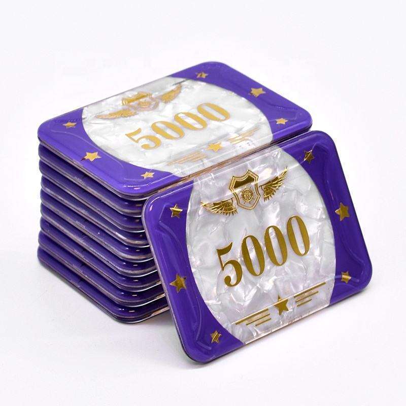 YH Acrylic Rectangular Chip Fichas De Poker Profesional Acrylic Poker Chips And Plaque Rfid Poker Chip