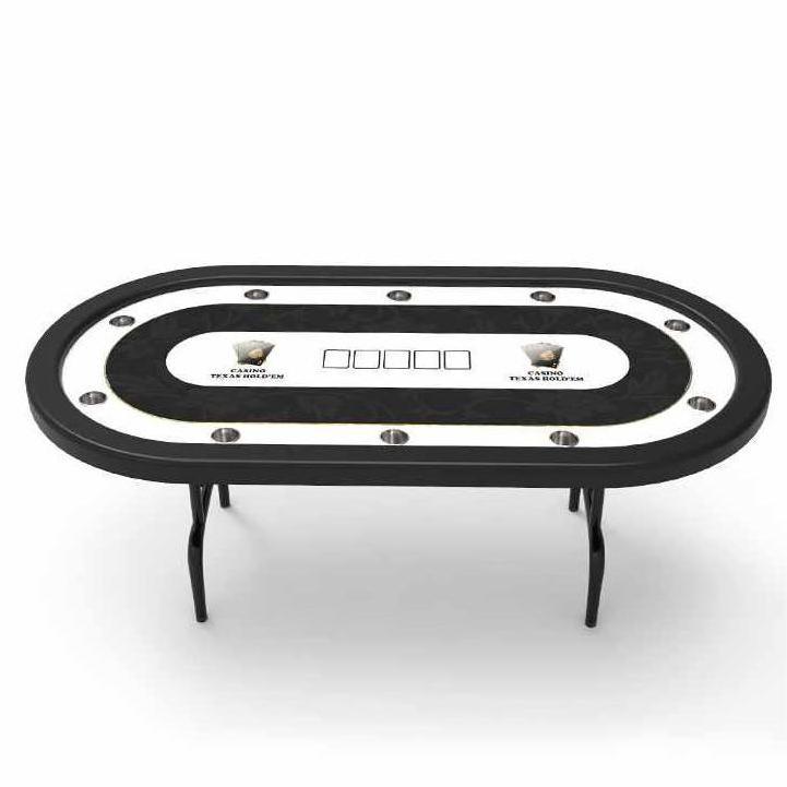 YH Casino Quality Waterproof Oval Texas Poker Table Top With Folding Legs For Gambling