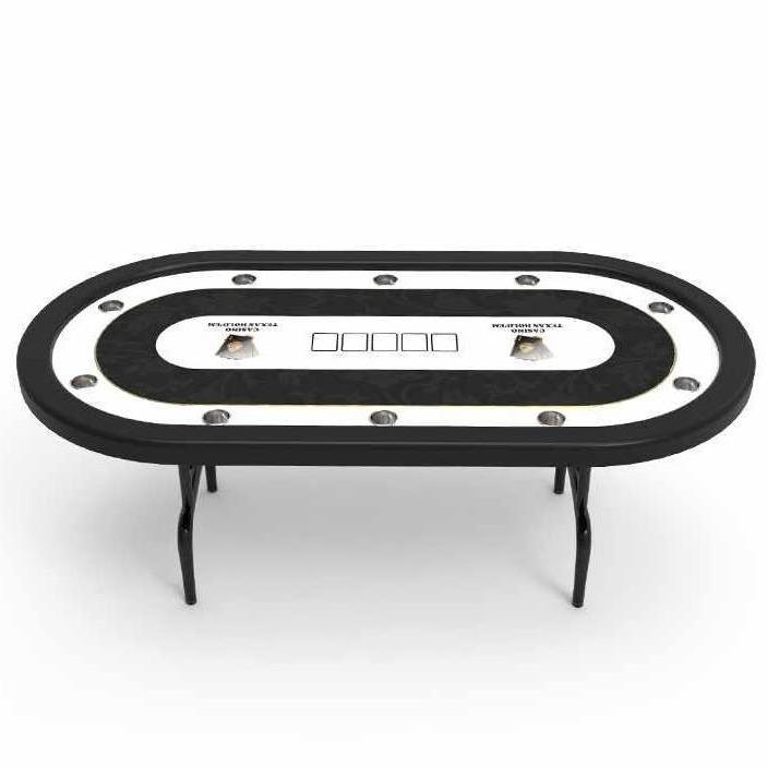 YH Casino Quality Waterproof Oval Texas Poker Table Top With Folding Legs For Gambling