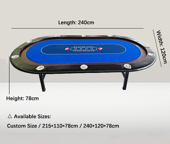 YH Custom Oval Folding Texas Hold'em Poker Table Foldable Portable Table De Poker For Home