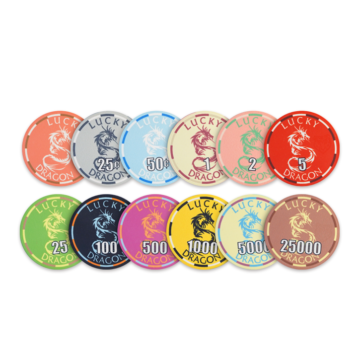 YH Competitive Price Lucky Dragon Gambling Ceramics Poker Chips With Matte Feel