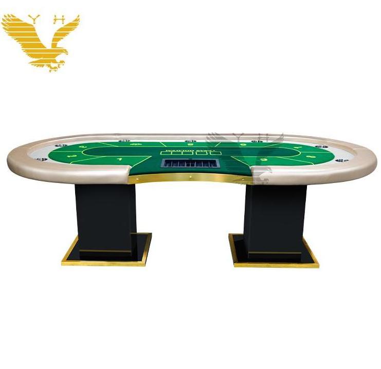 YH 260*140*78cm Luxury Professional Wood Casino Poker Table Occasion 10 Players Seat Table De Poker Professionnel