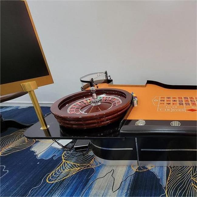 YH Luxury Wooden Professional Gambling Tables Roulette Table De Roulette Wheel Casino Table For Sale