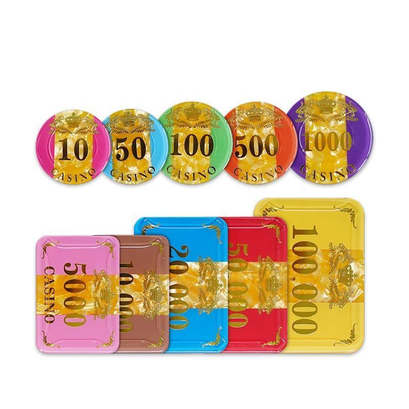 YH Rfid Poker Plaques Acrylic Poker Chips Set Fichas Rectangular Poker Actylic Rectangular Chip