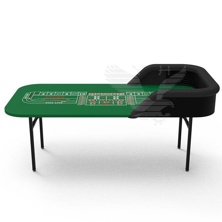 YH Custom Gambling Table Game Green Casino Craps Practice Table Portable Folding Craps Table