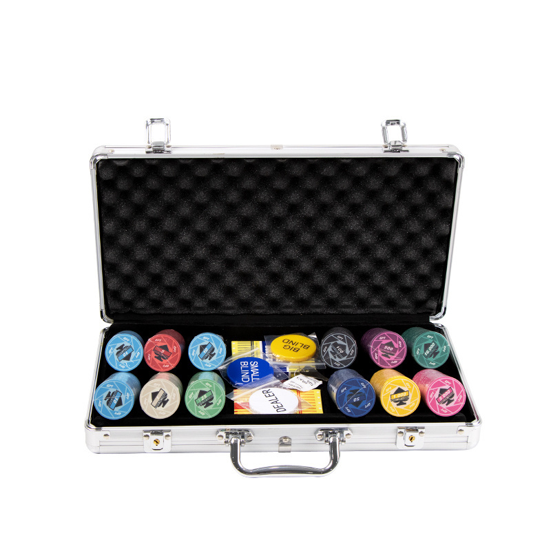 YH Casino quality ceramic ept poker chips round poker chips set with aluminum case