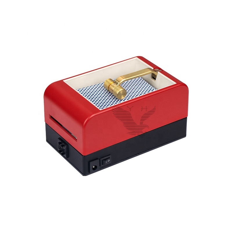 YH Red Color Automatic Playing Card Electric 360 Degree Rotating Card Machine Splitting Card Dealer Machine For sale