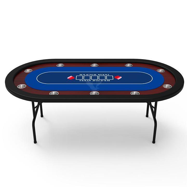 YH High Quality Portable Casino Poker Texas Hold'em Table With Folding Legs Cup Holders