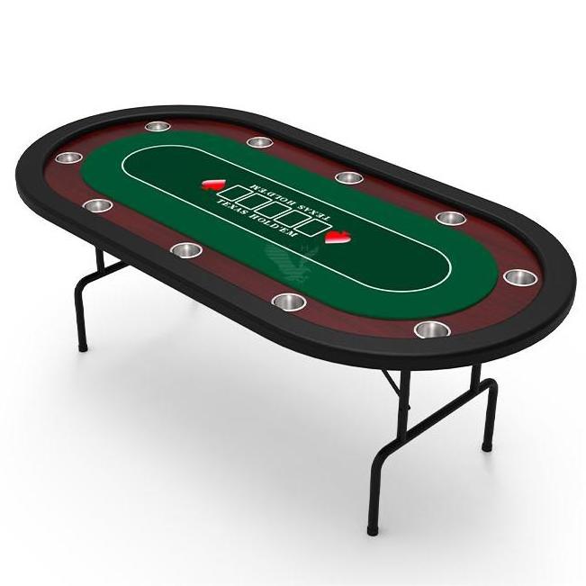 YH Newly Designed High Quality Portable Casino Poker Club Texas Hold'em Table With Foldable Legs Cup Holders