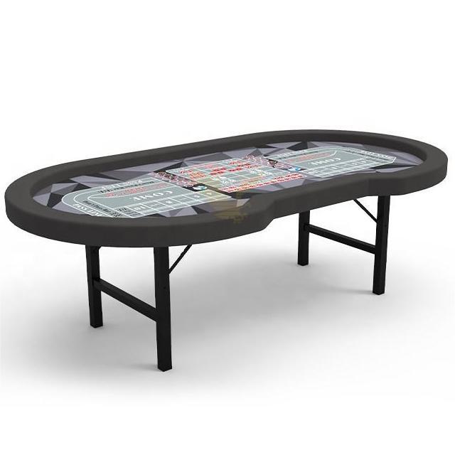 YH Factory Price International Standard Gambling Crap Dice Table Entertainment Folding Steel Legs Crap Table Customized