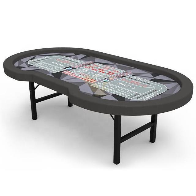 YH Factory Price International Standard Gambling Crap Dice Table Entertainment Folding Steel Legs Crap Table Customized