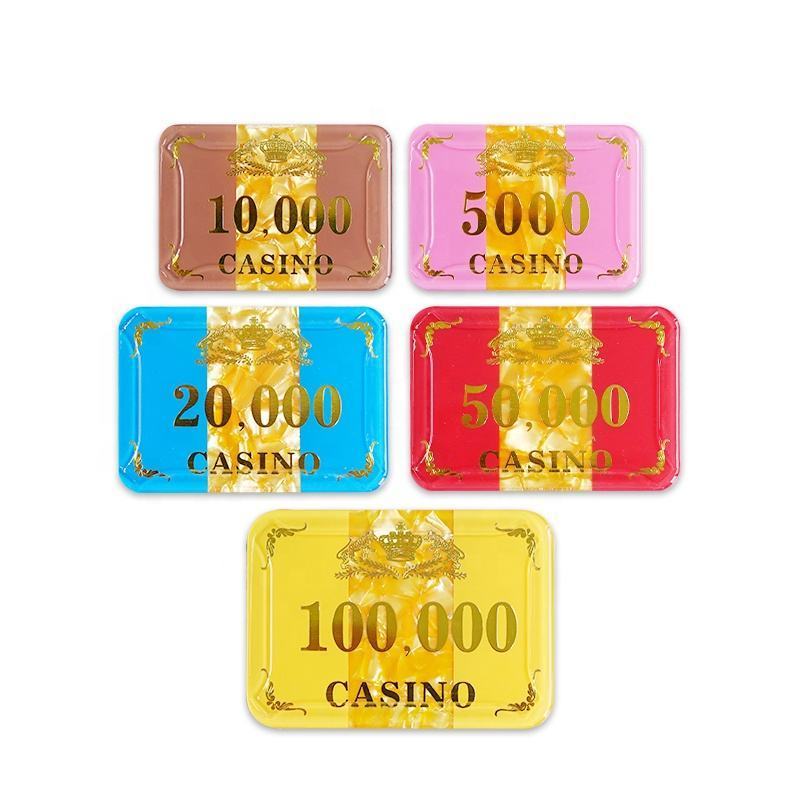 YH Rfid Poker Plaques Acrylic Poker Chips Set Fichas Rectangular Poker Actylic Rectangular Chip