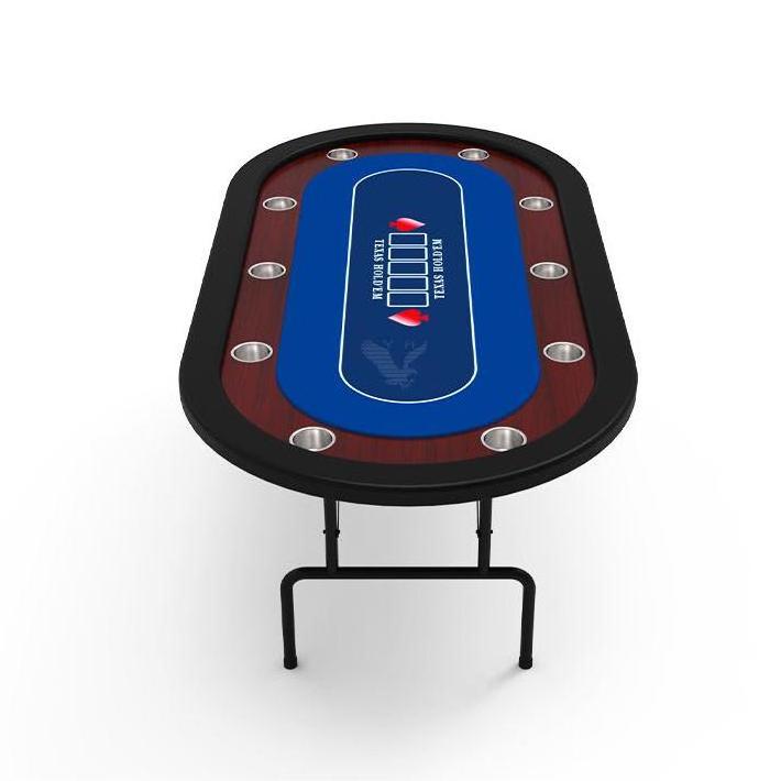 YH High Quality Portable Casino Poker Texas Hold'em Table With Folding Legs Cup Holders