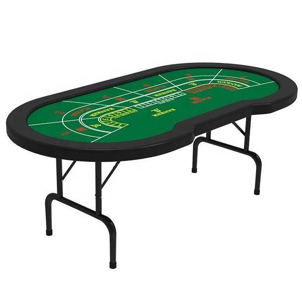 YH 10 Players 5CM Thickness Square Foldable Legs Gambling Baccarat Playing Poker Table For Sale