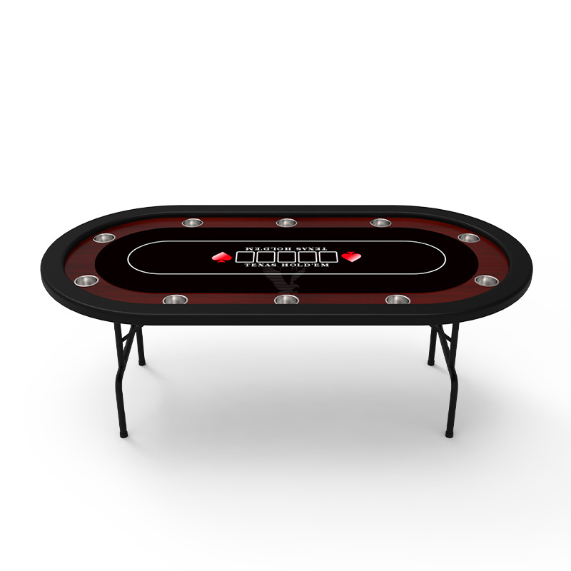 YH Factory Wholesale High Quality Portable Casino Poker Club Texas Hold'em Table With Foldable Legs Cup Holders