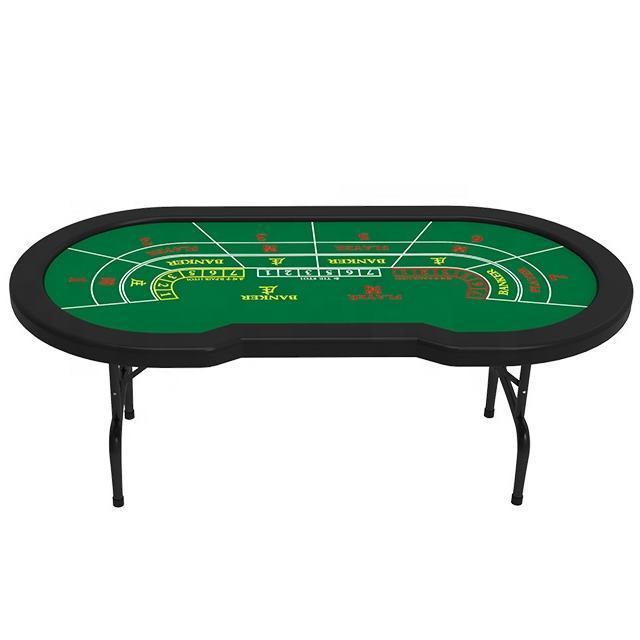 YH 10 Players 5CM Thickness Square Foldable Legs Gambling Baccarat Playing Poker Table For Sale