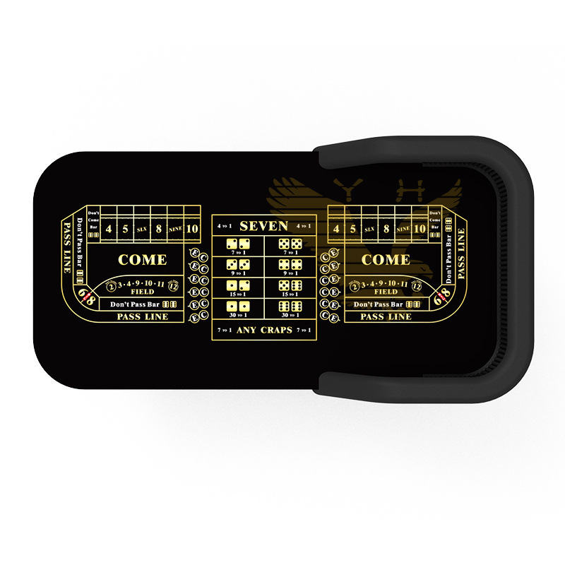 YH Craps Table Manufacturer Poker Room Furniture Black Small Craps Practice Table Foldable With Customised Logo