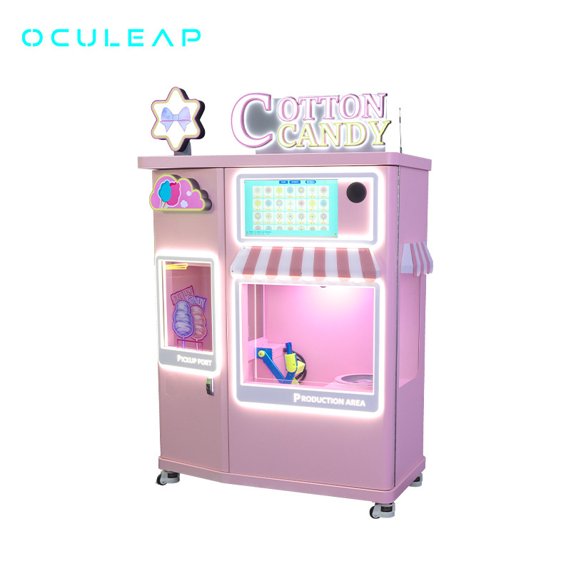 Best Selling Professional Fully Automatic Cotton Candy Machine Commercial Coin And Credit Card Payment System Vending Machine