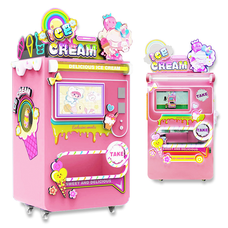 Coin Operated Large Ice Cream Vending Machine Multi Flavor Soft Ice Cream Maker Credit Card Payment System Vending Machine