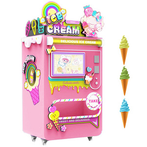 Coin Operated Large Ice Cream Vending Machine Multi Flavor Soft Ice Cream Maker Credit Card Payment System Vending Machine