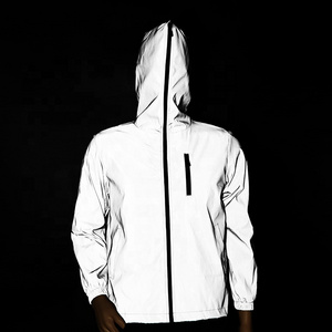 Yingling Custom mens waterproof windbreakers plus size hooded jacket printed 3M reflective jacket