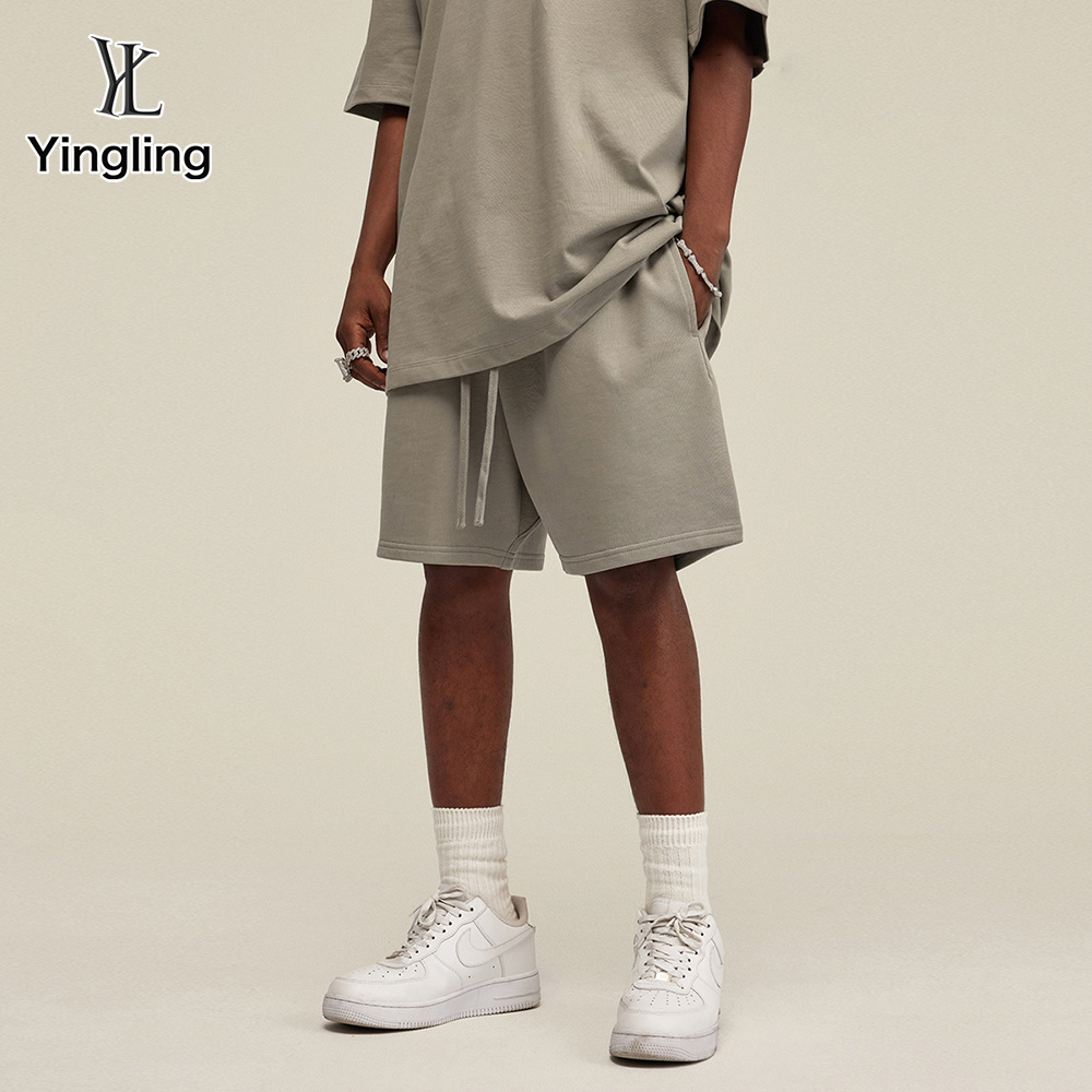 Yingling Custom Logo Loose Summer Short Blank Unisex French Terry Printed Plain 100% Cotton Fleece Sweat Jogger Shorts for Me