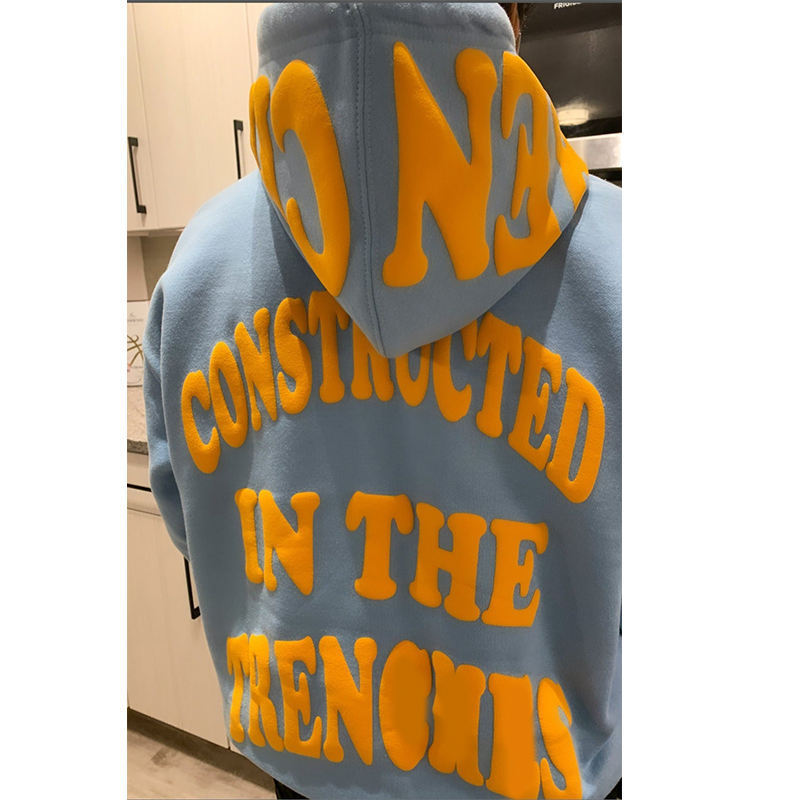 Yingling Custom high quality oversized heavyweight sweater hoodies  400 gsm baggy cotton foam 3d puff printing hoodie for men