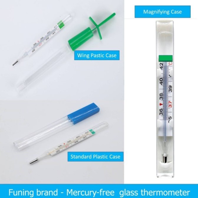 Clinical glass mercury free thermometer