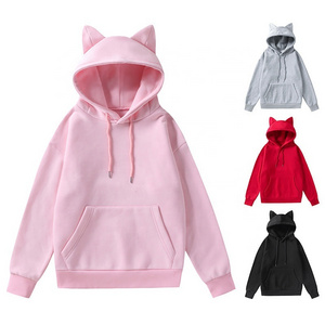 Spring and autumn new lady cat ears design hooded fleece hoodie fashion casual hoodie