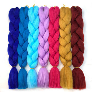 Wholesale Jumbo Braiding Hair in bulk Synthetic Hair extension soft light yaki high quality Material Ombre Crochet Braiding Hair