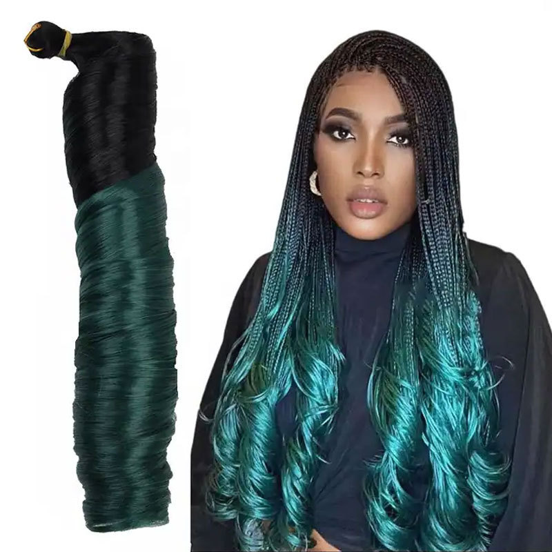 Wholesale 22Inch Display Pony Style Crochet Braid Spiral Loose Wave Hair Extension French Curl Synthetic Curly Braiding Hair