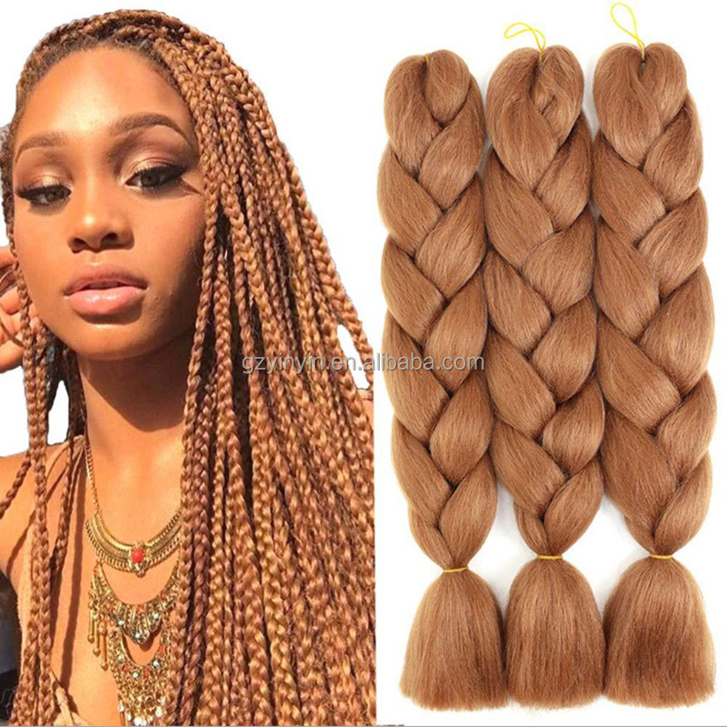 Wholesale Jumbo Braiding Hair in bulk Synthetic Hair extension soft light yaki high quality Material Ombre Crochet Braiding Hair