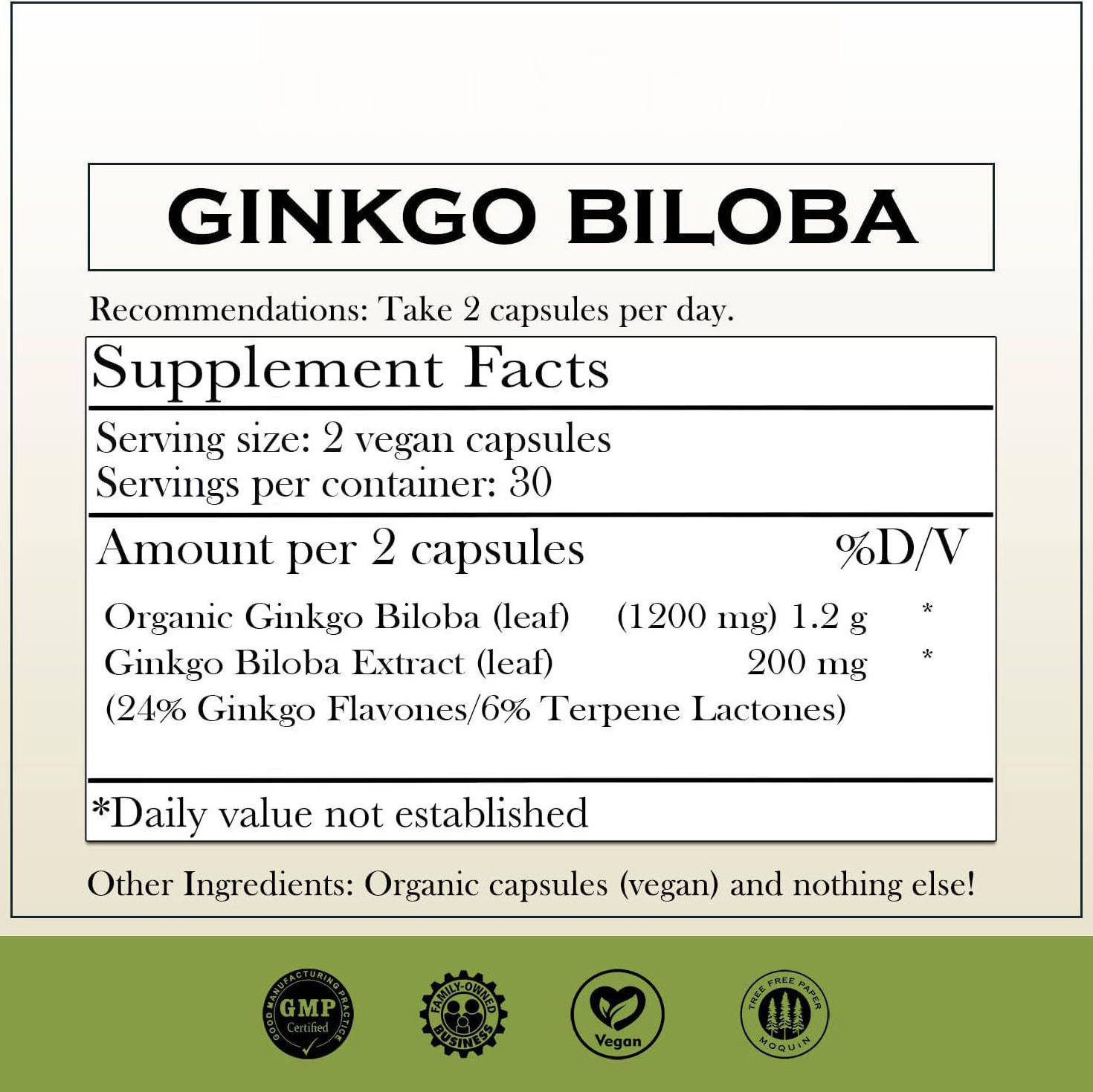 Hot sales Factory Wholesale Ginkgo Biloba Extract powder Private Label Ginkgo Biloba Capsules