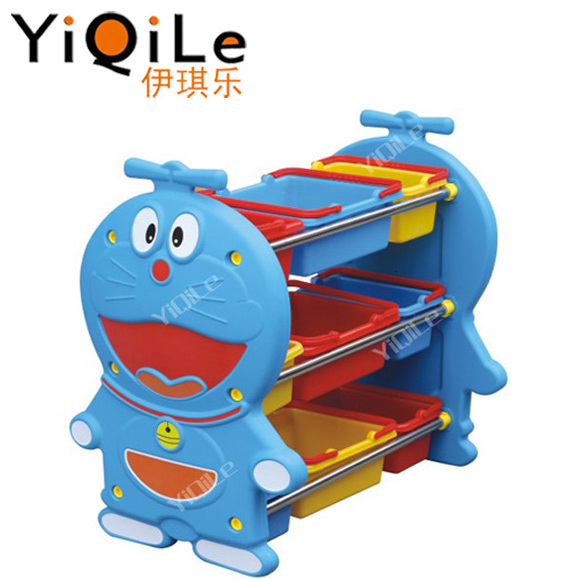 Hot selling kids cartoon storage shelf kids furniture Minions toys rack