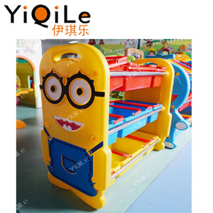 Hot selling kids cartoon storage shelf kids furniture Minions toys rack