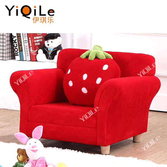 Top quality cheap kids sofa single strawberry sofa include the bolster