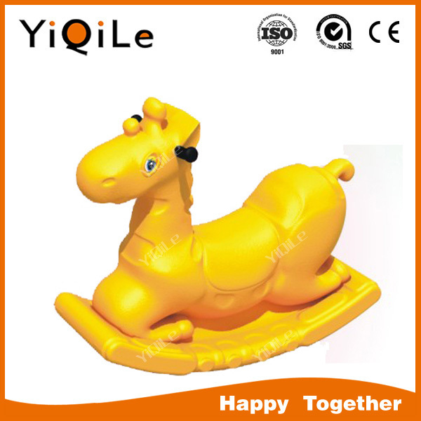 Three color plastic rocking rider attractive ride on animal toy cheap rocking horses for toddlers