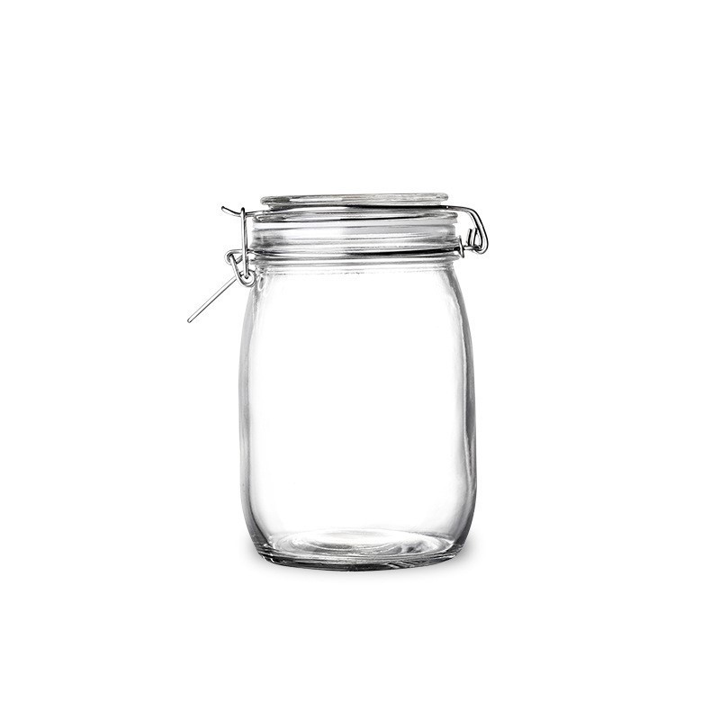 Sealed glass jar beverage bucket with buckle anti-leakage fruit tea juice bucket creative storage tank