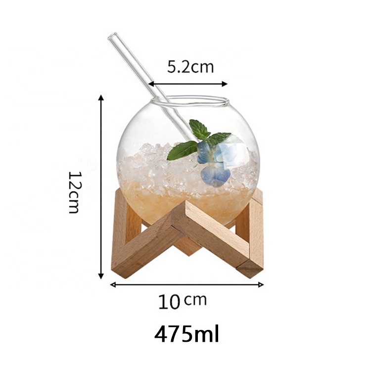 Transparent Glasses Creative Ball Cocktail Glass Cup Clear Ball Shaped Drinks Cups 475ml Wine Glasses for Party Novelty