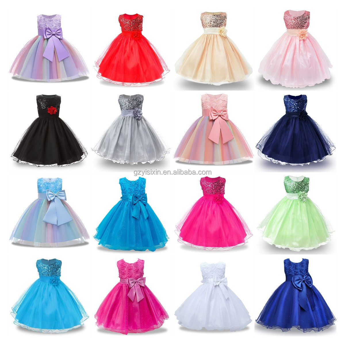 2024 Wholesale high quality Summer Girl Dresses Bridesmaids Children Dresses Princess Party mesh floral dresses