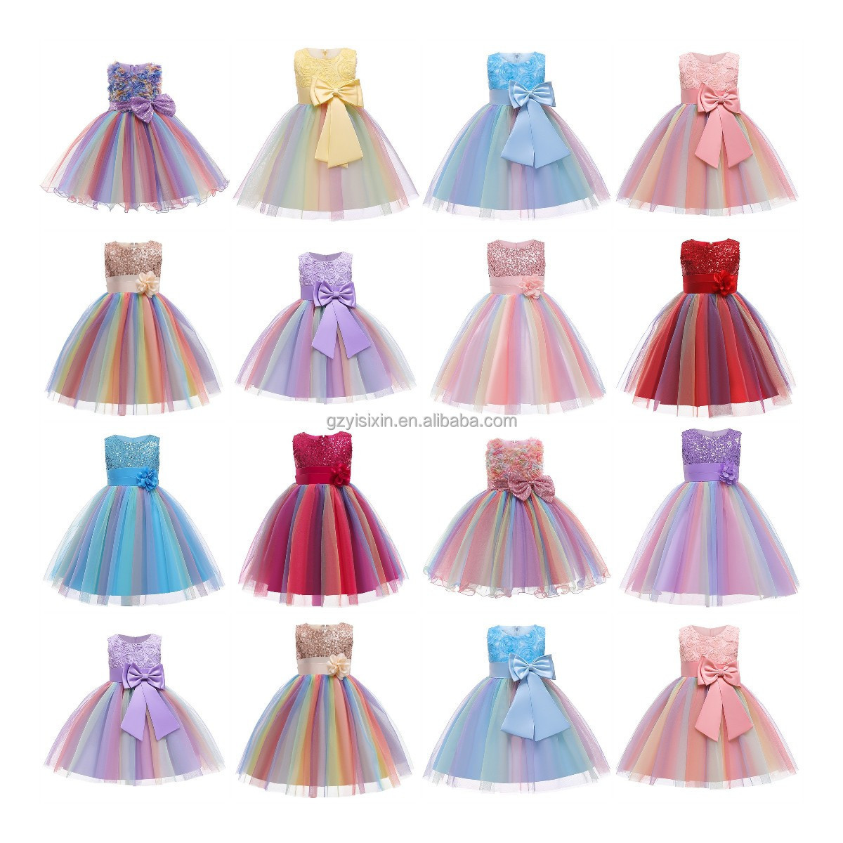 2024 Wholesale high quality Summer Girl Dresses Bridesmaids Children Dresses Princess Party mesh floral dresses