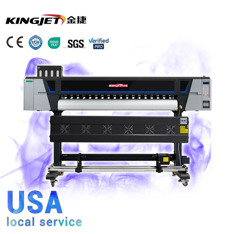 Kingjet 1.6m 1.8m 3.2m dx5 xp600 printhead plotter vinyl wrap flex banner poster wallpaper printing machine eco solvent printer