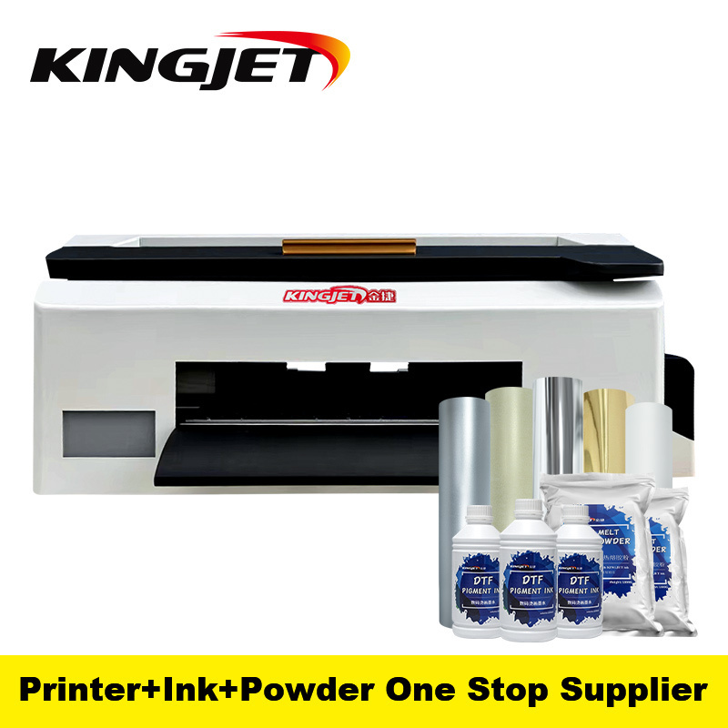 Kingjet digital automatic a3 fluorescent dtf t-shirt printer long service life a3 dtf printer xp600 t-shirt dtf printer