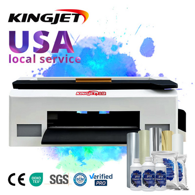 Kingjet digital automatic a3 fluorescent dtf t-shirt printer long service life a3 dtf printer xp600 t-shirt dtf printer