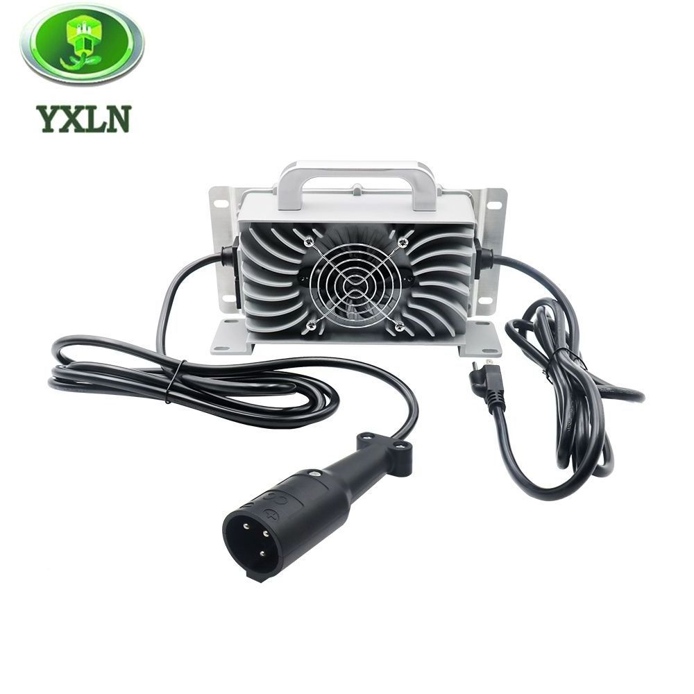 Waterproof 48 volt lead acid club car golf cart 48v charger 58.4V 15A lifepo4 lithium battery charger with round 3 pin plug